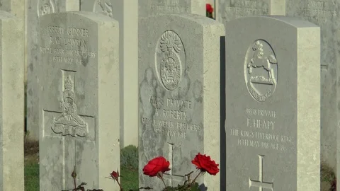 World War One War Graves Etaples Military Cemetery France Stock Footage 97407871