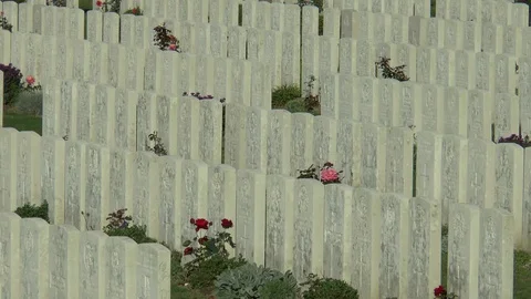World War One War Graves Etaples Military Cemetery France Stock Footage 97452901