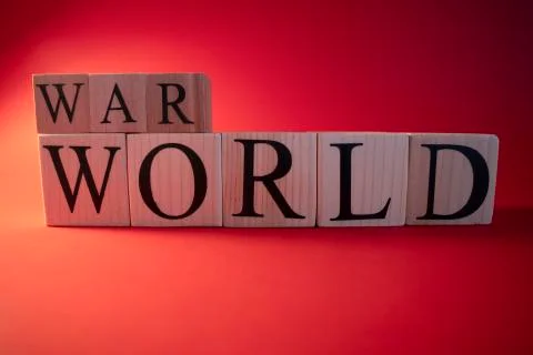 World war post in red background and spot light. Stock Photos