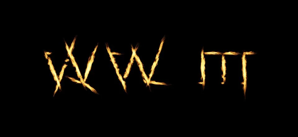 WORLD WAR THREE Text with Burning Flames Effect Stock Illustration
