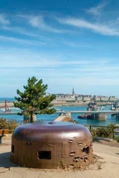 World War Two Bunker With View of Saint Malo 写真素材