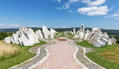 World War Two Fighters Workers Battalion Monument on Kadinjaca, Serbia Foto stock
