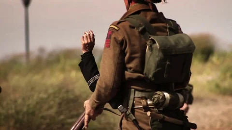 World War Two - German SS trooper surrenders to american forces after skirmish Stock Footage 79049508
