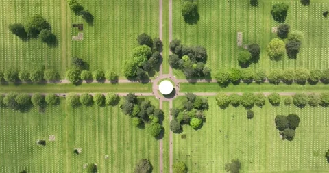 World War Two Normandy American Cemetery in Normandy, France. Stock Footage 243673694