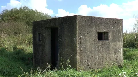 World War Two  Pill Box Fortification Stock Footage 42262186
