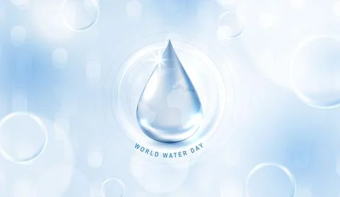 World Water Day. accelerating change and every drop matters. Saving water a.. Ilustración de archivo