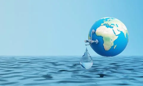 World water day saving water quality campaign and environmental protection co Stock Illustration
