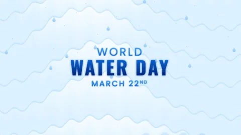 World Water Day text animation 4k video Stock Footage 265679957