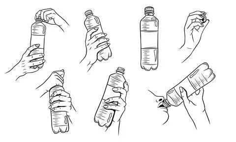 World Water Day. Water in a plastic bottle. Water bottle in hand. Stock Illustration