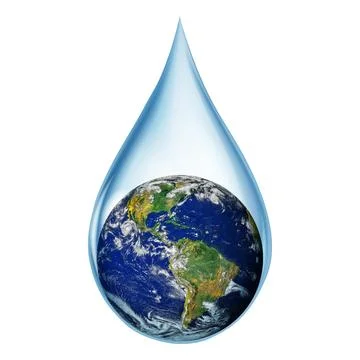 World in a water drop concept. Elements of this image furnished by NASA. Stock Photos