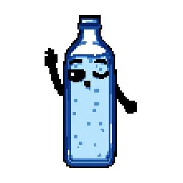World water eco character pixel art vector illustration Stock Illustration