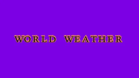 World Weather fire text effect violet background Stock Footage 136245379