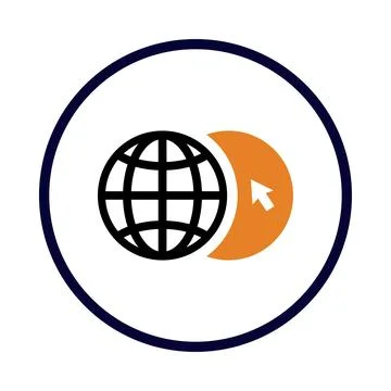 World, web, internet, click, world click icon Stock Illustration