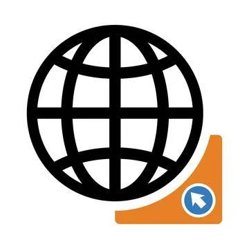 World, web, internet, click, world click icon Stock Illustration