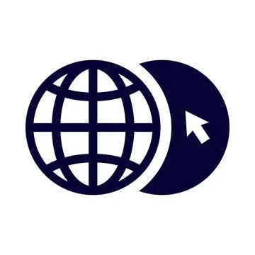 World, web, internet, click, world click icon Stock Illustration