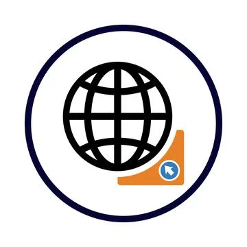 World, web, internet, click, world click icon Stock Illustration