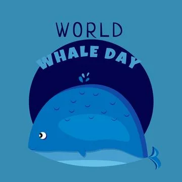 World Whale Day vector. Blue whale. Third Sunday in February. Important day Stock-Illustration