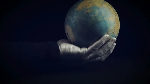 The world is in white hands Stock Footage 97265475