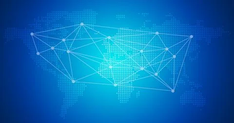 World wide with connection path for digital data cyberspace technology illust Stock Illustration