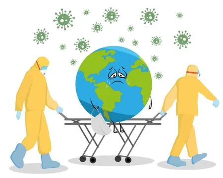 World-wide danger. Saving the planet. rescue doctors. Stock Illustration
