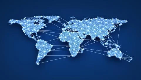 World-wide web on blue background (done in 3d) Ilustración de archivo