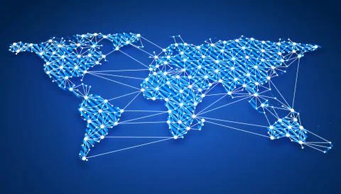 World-wide web on blue background. 3d illustration Stock Illustration