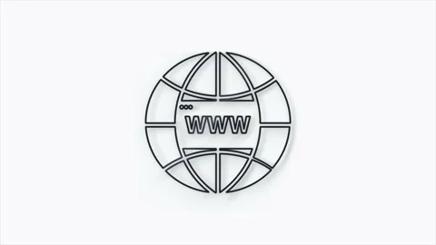 World wide web concept globe 3d icon. Planet web symbol. Planet icon with world Stock Footage 156137650