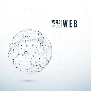 World Wide Web. Global data transfer concept. Vector illustration Stock Illustration