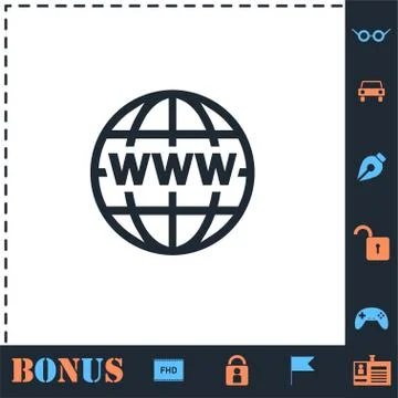 World Wide Web icon flat Stock Illustration