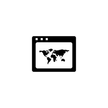 World Wide Web Icon In Flat Style Vector For Apps, UI, Websites. Black Icon Ilustración de archivo
