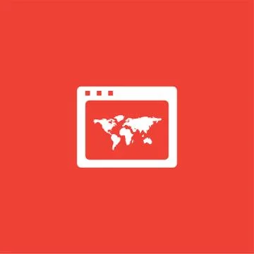 World Wide Web Icon On Red Background. Red Flat Style Vector Illustration Ilustración de archivo