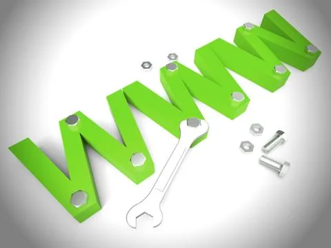 World wide web internet connected concept icon - 3d illustration Stock Illustration