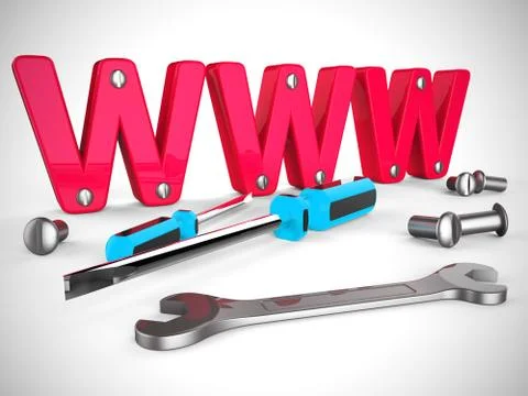 World wide web internet connected concept icon - 3d illustration Stock Illustration