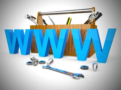 World wide web internet connected concept icon - 3d illustration Stock Illustration