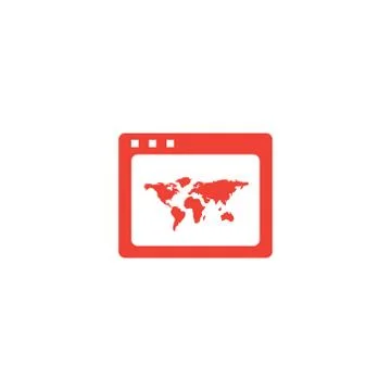 World Wide Web Red Icon On White Background. Red Flat Style Vector Illustration Ilustración de archivo