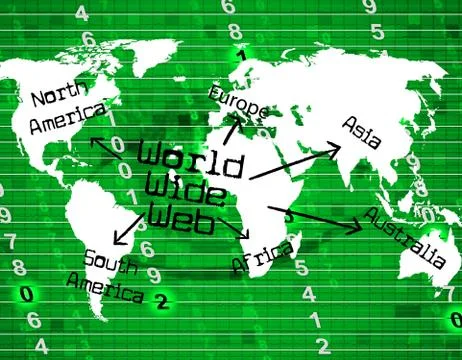 World wide web representing websites globalise and searching Stock Illustration
