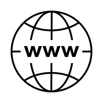 World Wide Web. Simple Line Globe Icon vector illustration Stock Illustration