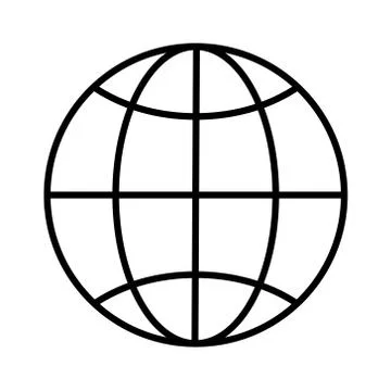 World Wide Web. Simple Line Globe Icon vector illustration Stock Illustration