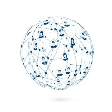 World Wide Web. Social network. Abstract texture of global network. Vector il Stock Illustration