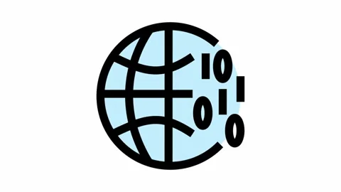 World wide web symbol - artificial intelligence icon animation Stock Footage 335284598