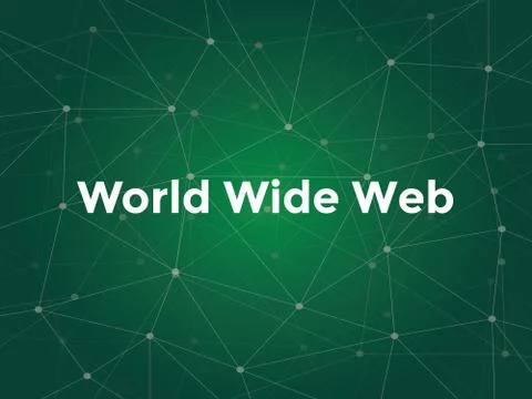 World wide web white text illustration with green constellation map as Stock Illustration