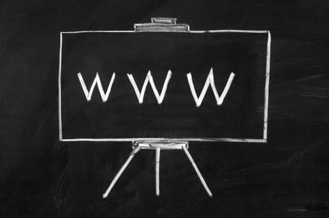 World wide web writed on blackboard with chalk イラスト素材