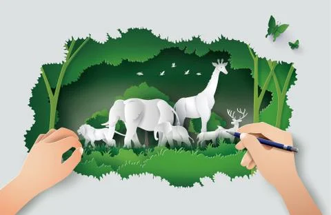 World Wildlife Day Stock Illustration