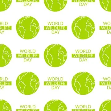 World Wildlife Day seamless pattern Stock Illustration