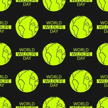 World Wildlife Day seamless pattern Stock Illustration