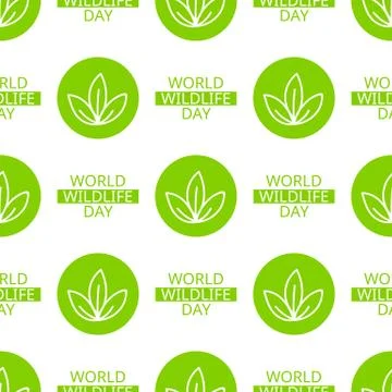 World Wildlife Day seamless pattern Stock Illustration