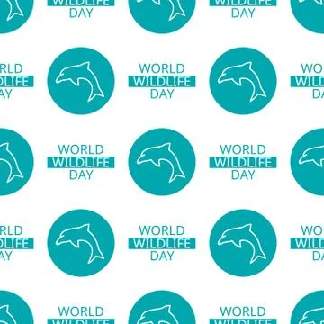 World Wildlife Day seamless pattern Stock Illustration
