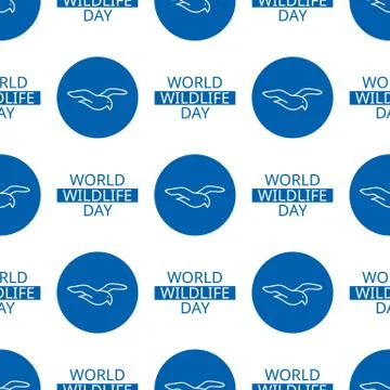 World Wildlife Day seamless pattern Stock Illustration