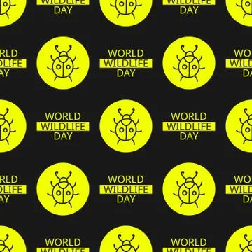 World Wildlife Day seamless pattern Stock Illustration