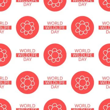 World Wildlife Day seamless pattern Stock Illustration